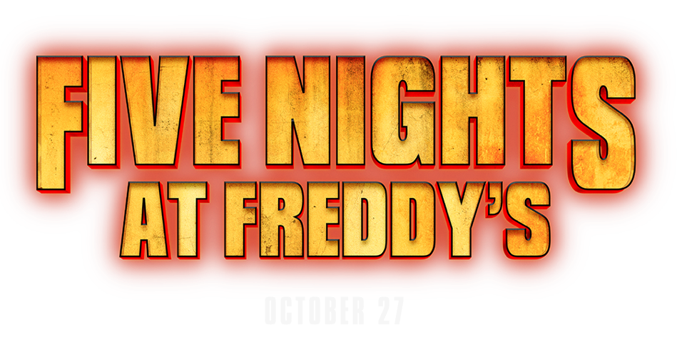 Five Nights at Freddy’s movie logo in orange with red outline (public domain text logo).
